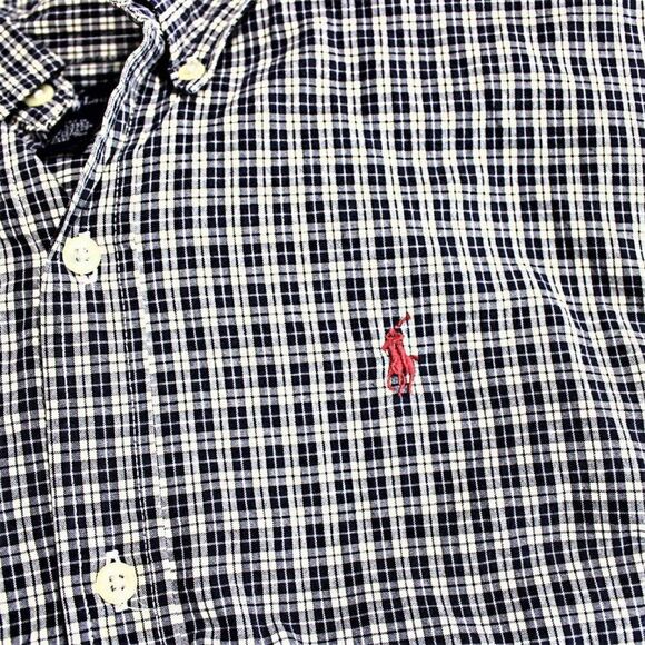 Ralph Lauren Shirt Casual Long-sleeved Button Front Collared Blue Plaid Men's XL - Picture 4 of 6